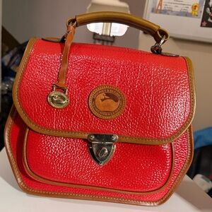 Dooney & Bourke Red and Tan Leather Satchel